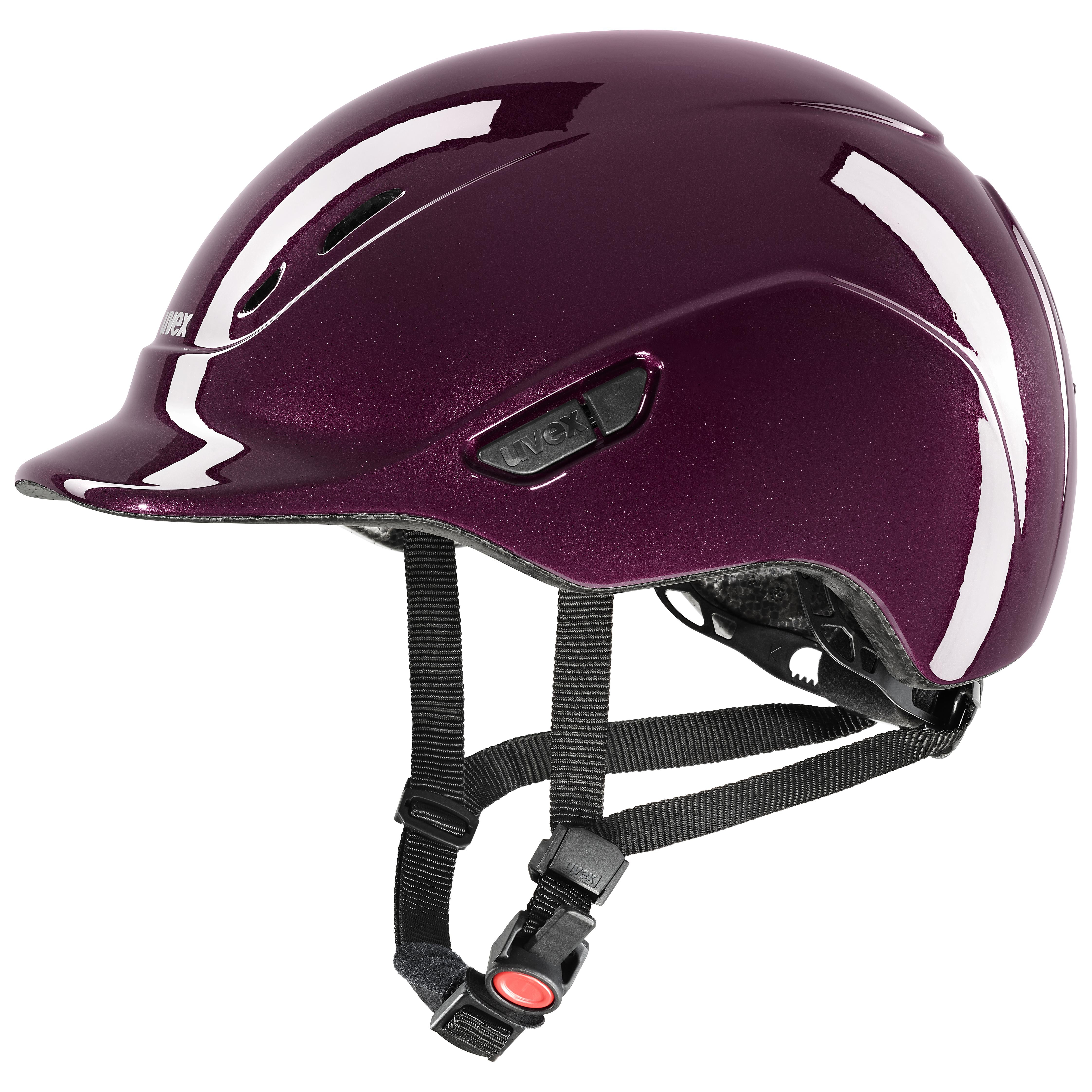 Uvex - Blank vinröd - Justerbar barnridhjälm storlek 49-54 cm