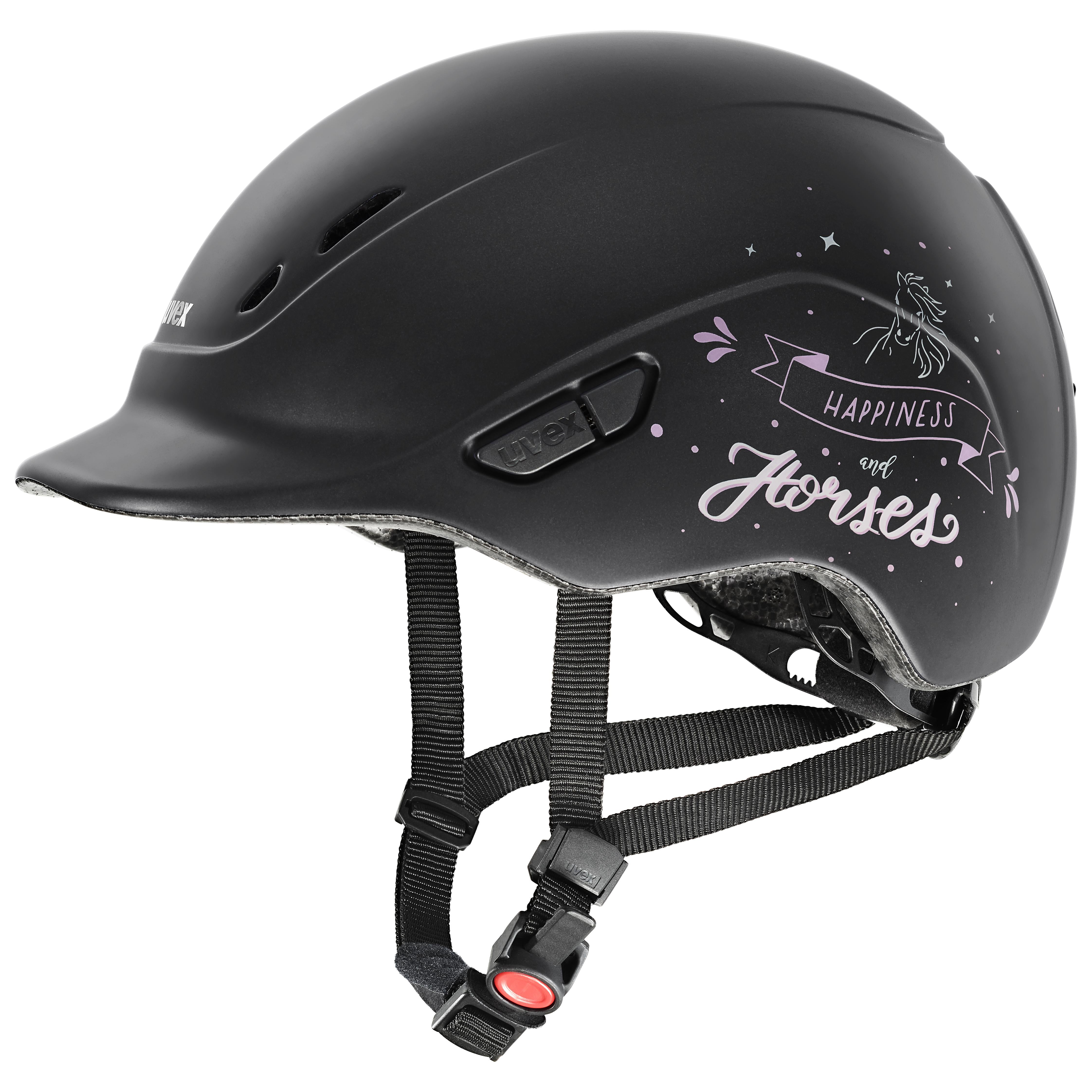 Uvex - Happy Horse svart - Justerbar barnridhjälm storlek 49-54 cm
